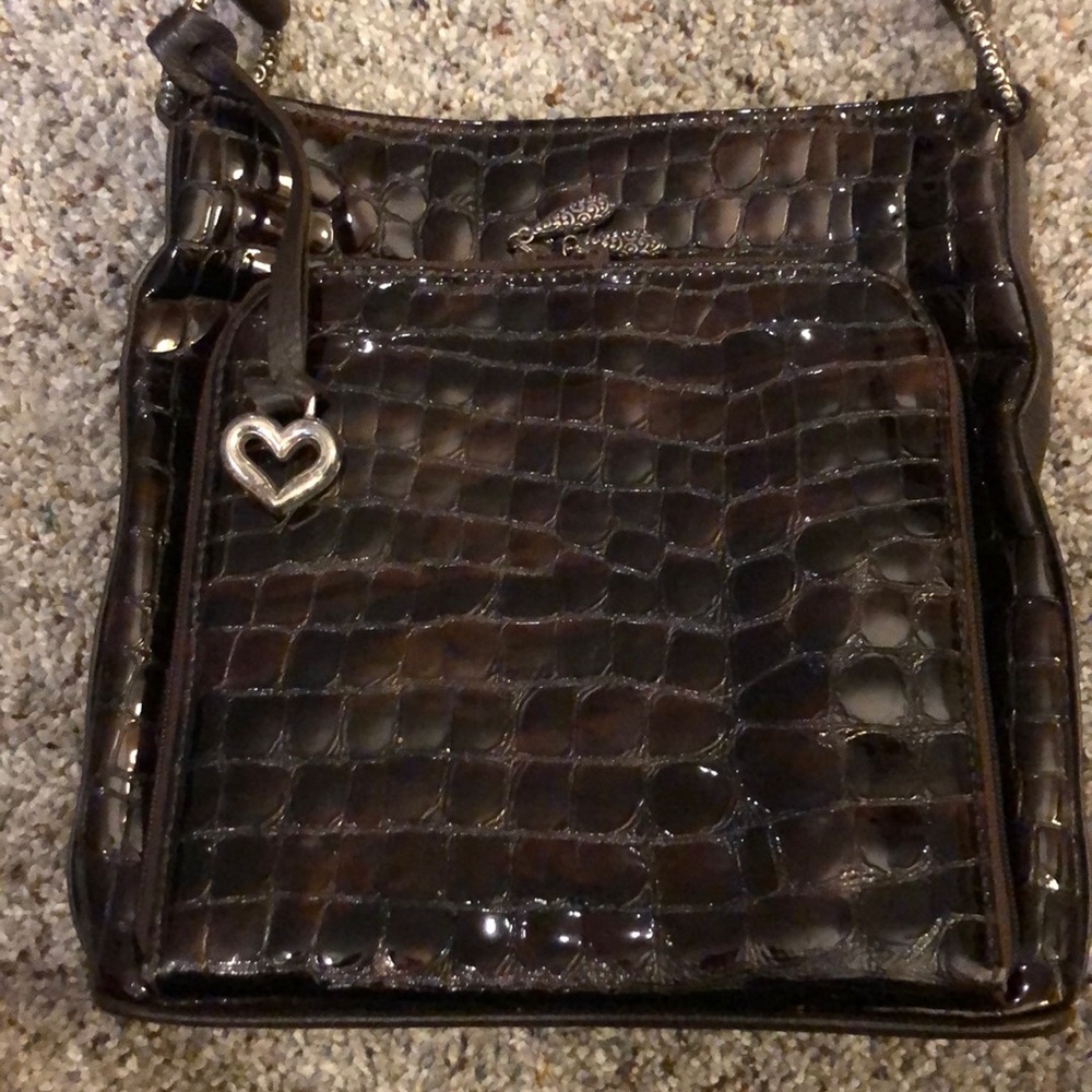 Brighton brown/bronze patent leather organizer